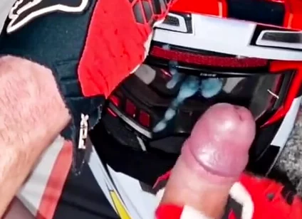 Naked Biker Wanks on His Mxhelmet