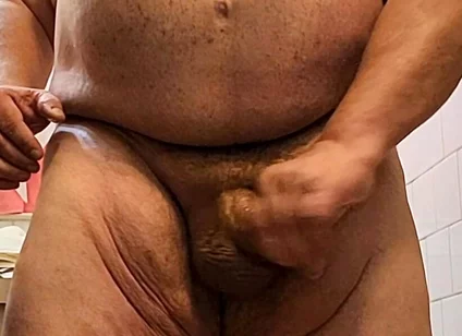 Bubba Bear Cums in the Bathroom
