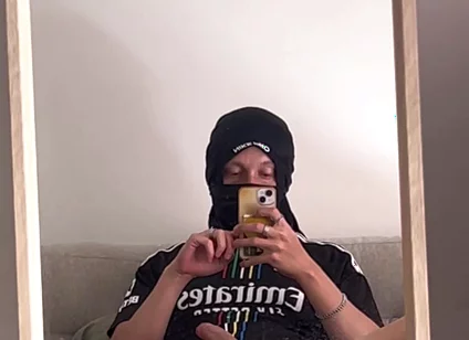 Horny Soccer Bro Shows His Big Cock and Feet with Pre Cum Leaking
