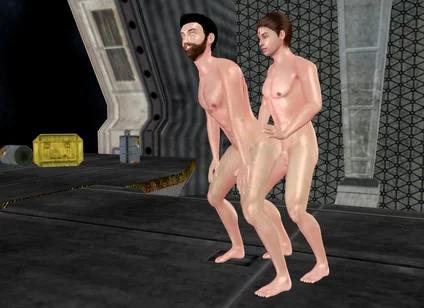 Animated 3D Gay Cartoon Porn - Man Fisting Ass Then Standing Fuck in Space Station