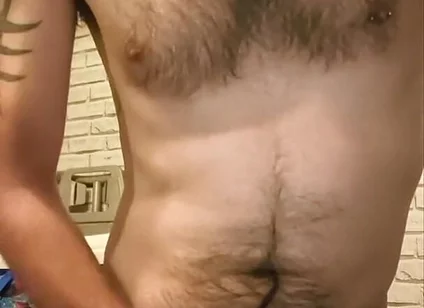 Big Dick Wanking and Smoking Topless
