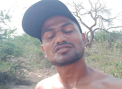 Full Sweat on Boy Face Moving on Hill Full Sweat