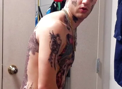 Face Tatted Dildo Fucking