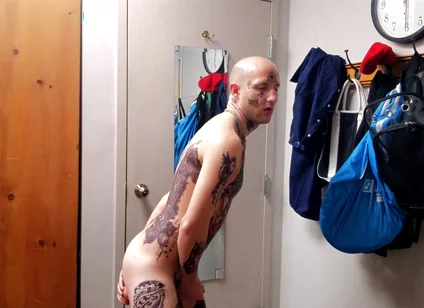 Face Tatted Dildo Fucking