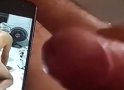 Ladysilva Masturbating Her Hot Cock Watching Her Video on Her Cell Phone