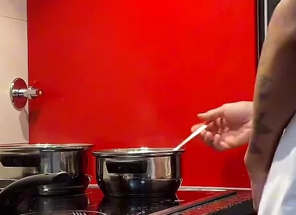 Jacking off and Cumming in the Kitchen