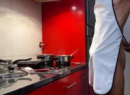 Jacking off and Cumming in the Kitchen