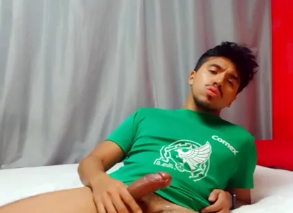 Horny Mexican Stud Cums After the Game