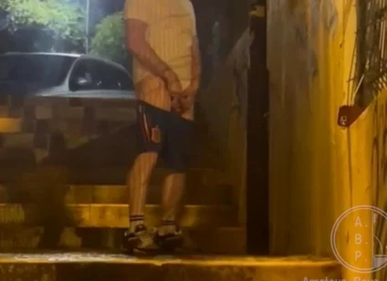Straight Boy Caught Peeing in the Street for the Second Time in the Same Night - Homemade Video