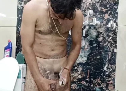 Indian Desi Man Enjoy Shower and Masterbation Show with Neighbour Stepfather and Army Officer Stepfather