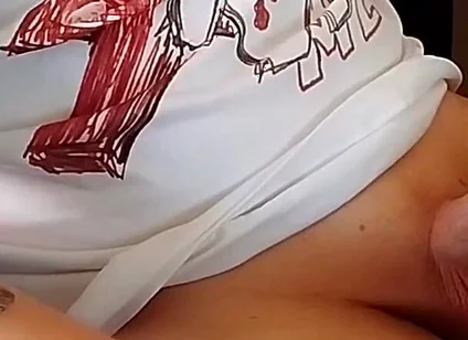 Working My Grower While Browsing Porn, Shooting Twice on My Soft Tummy