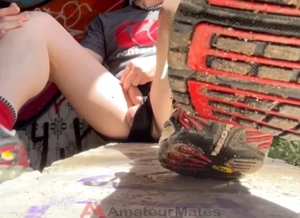 Bored Smooth Pale Boy in Sneakers
