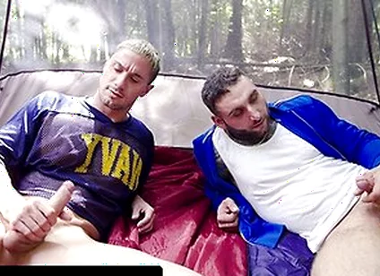 Buddies Tony Dangelo & Skyy Knox Turn Ruined Camping Trip Into Jerk Off Session