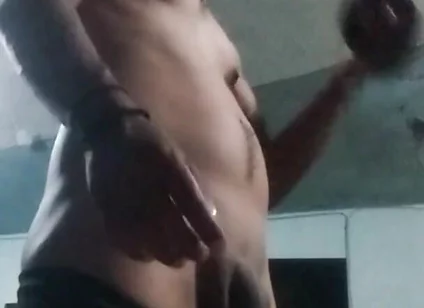 Stepdaddy Exercises Almost Naked