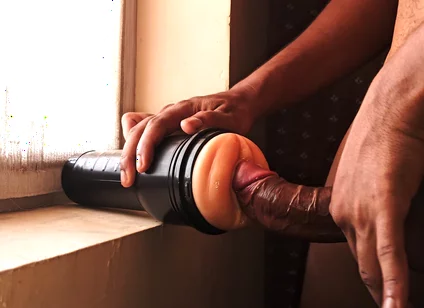 A Big Dick Fucking with the Sex Toy for First Time