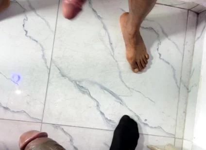 Two Cumshots From Two Horny Friends Masturbating Together