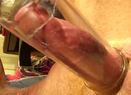 Cock Pumped & Filling the 8 Inch Tube Close up