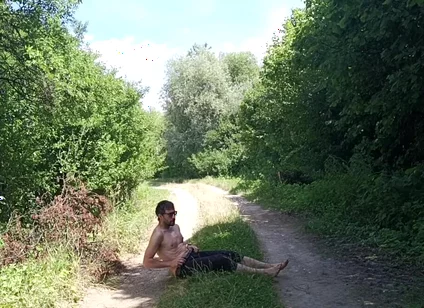 Risky Cock Jerking on an Abandoned Field / Risky Solo Outdoors