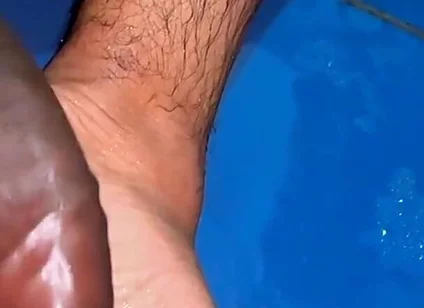 Hairy Curved Cock Cums Twice - Pink Head Foot Play & Massive Cumshots