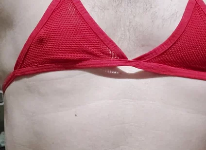 Playing in Fishnet Bra and Panties