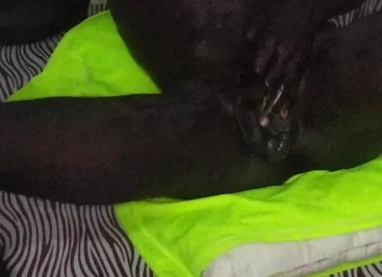 African Boy Wanking His Long BBC and Ended with Hot Cum