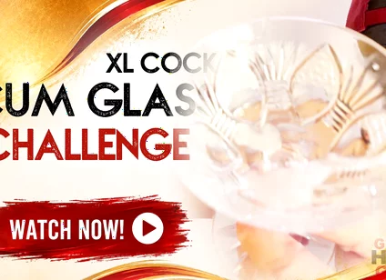 Cock Squirts in the Cum Glass at the Gloryhole