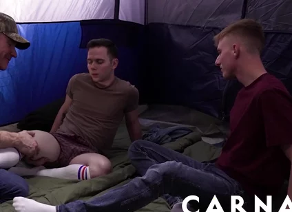 Danny Wilcoxx, Jack Wolf And Jack Dixon In Share Bottom Stepsons While Camping