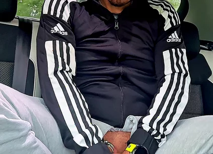 Chav-lad in a Tracksuit and White Socks Outside in Public Fun