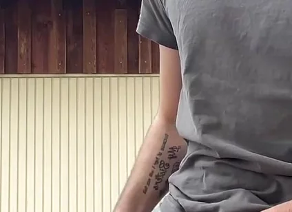 Russian Boy Plays with His Cock on the Terrace. Very Risky