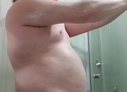 I Wax, Shower, Masturbate, Wick My Feet, Cum and Swallow My Cum in the Shower