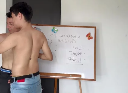 I'm Late to Class Because I Sucked Dicks in the College Bathroom, and to Make It up to My Teacher, I Let Him Fuck My Ass.