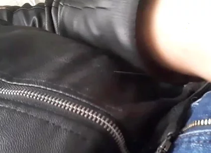 Cumming on a Leather Jacket