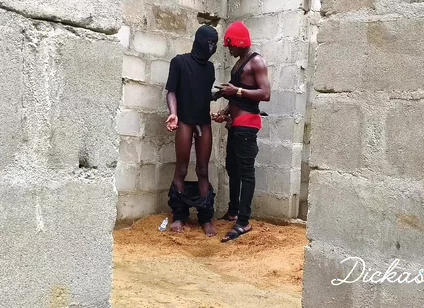 Ebony Slime Waist Got Smashed on the Wall of an Uncompleted Building Doggy