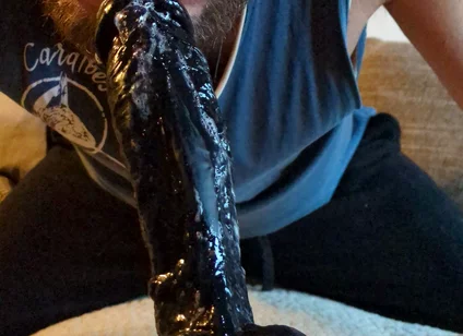 Very Sloppy Dildo Deepthroat, a Lot of Saliva Is Running Down the Cock