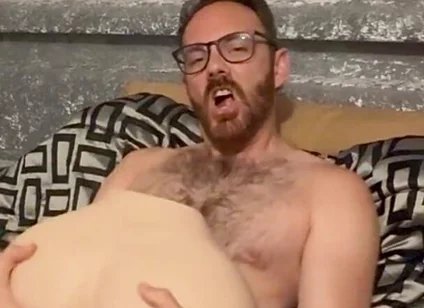 Stroking the Tip of My Big Dick with My Ass Doll