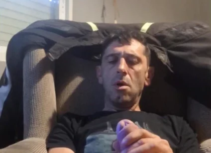 Guy Masturbating on the Sofa
