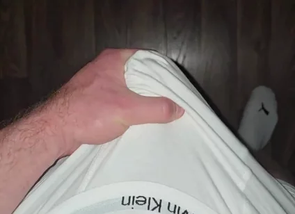 Heavy Load! German-russian Squirts Through the Fabric of the White Ck Boxers!