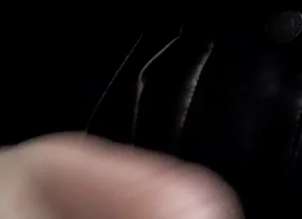 Leather Chastity Sub Jerks and Finishes on Jacket