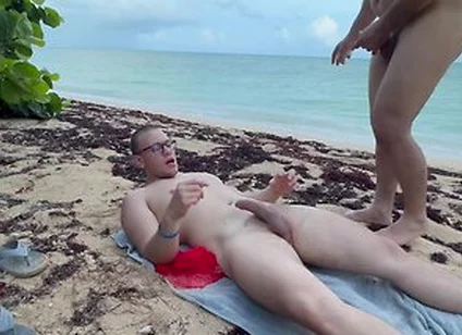 Hot Fuck At The Beach And Breading Our Holes With Huge Loads