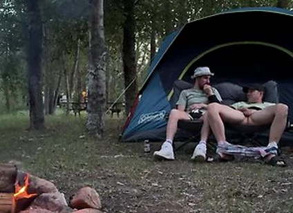 Sucking His Mushroom Head While Camping