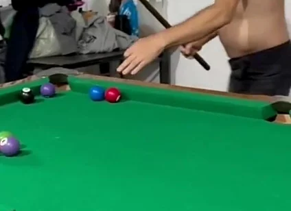 Sr Carmona and Victor Ferraz Playing Naked Billiards