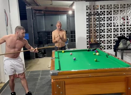 Sr Carmona and Victor Ferraz Playing Naked Billiards
