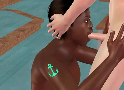 Animated 3D Gay Porn - Black Man Giving Blowjob to White Man in Classroom