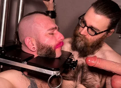 Dildo Throat Fucking and Mouth Streching in Bondage - Gay BDSM with Sir Joshua - Pervertmedia