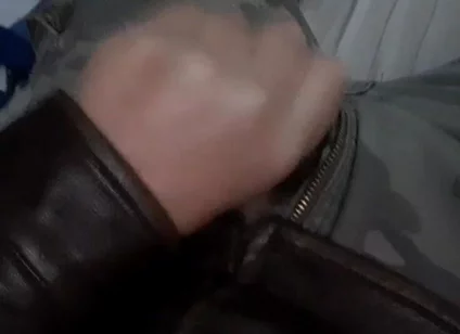 Biker Blows His Load on His Leather Jacket