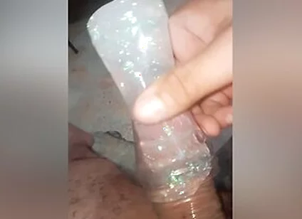 A Delicious Handjob With A Condom, And Using Slime For Greater Pleasure