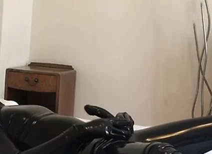 Rubber Clothes Strip To Rubber Skin And Loud Cum In Sheath