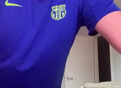 My Blue Football Shirt with Stocking on