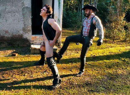 Cowboy Ballbusting on the Farm