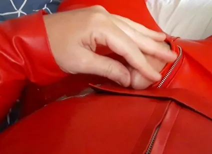 Cum on Roommate's Cosplay Leather Costume